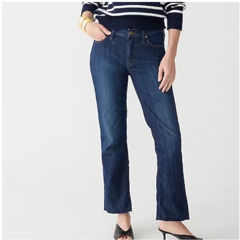 J. Crew Womens 9" Demi Boot Crop Jean in Dark‎ Worn Wash BT563 Size 26